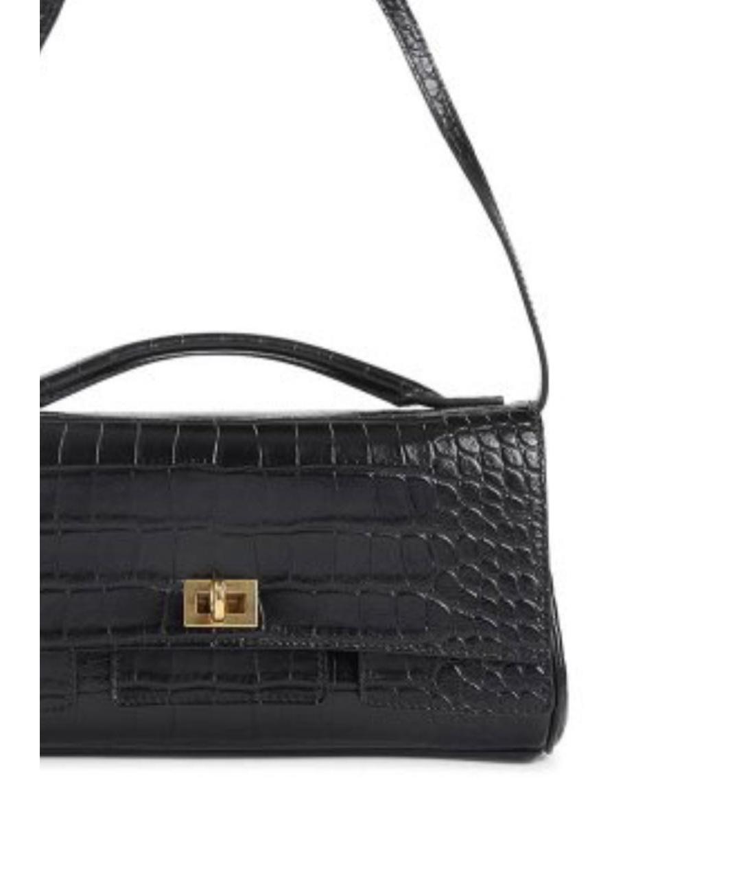 BALENCIAGA Черная кожаная сумка через плечо, фото 2