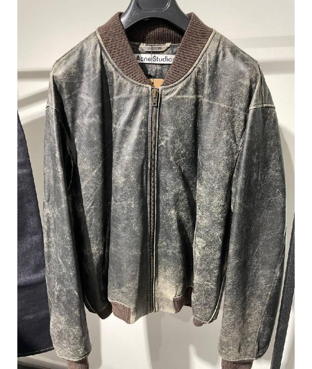 ACNE STUDIOS Серая кожаная куртка, фото 10