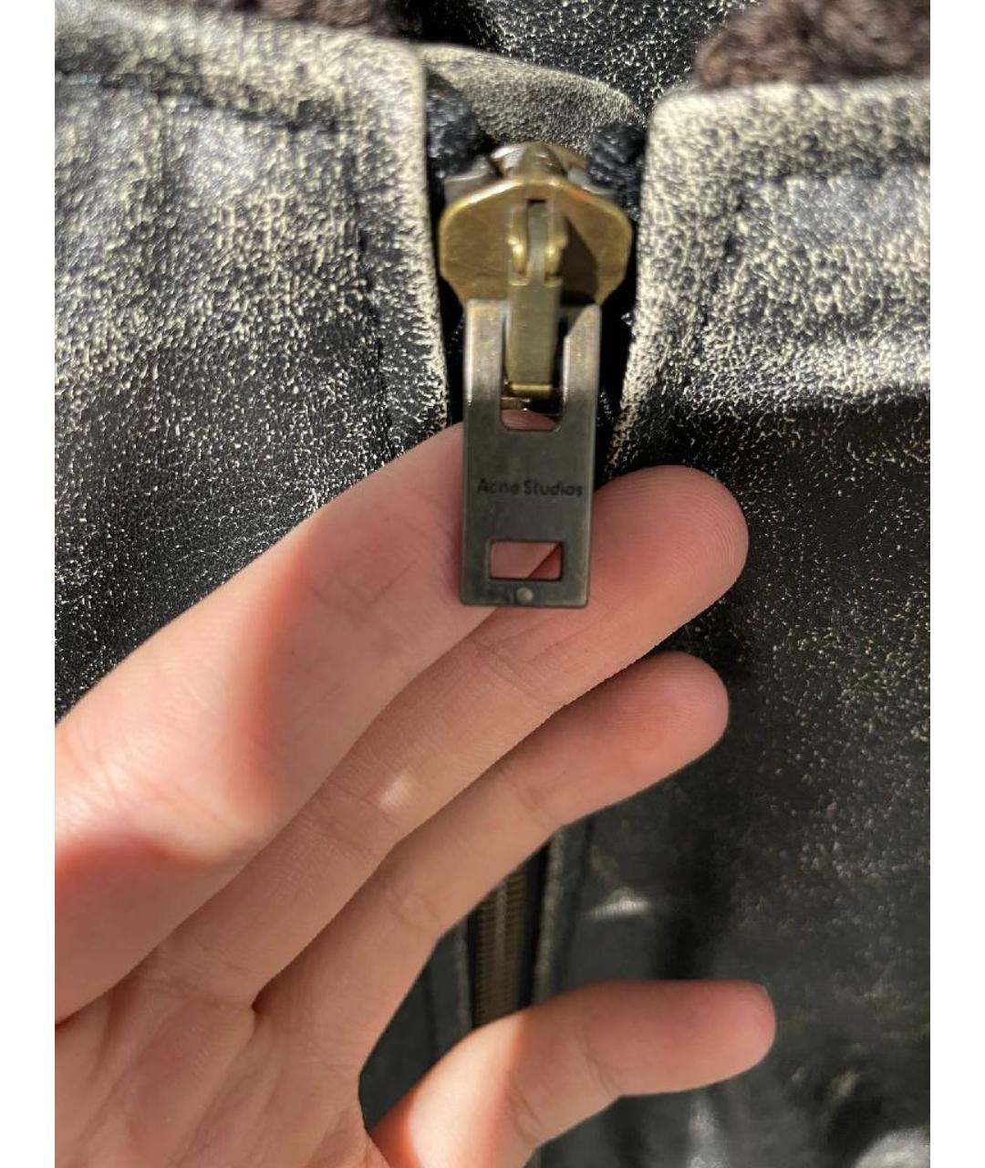 ACNE STUDIOS Серая кожаная куртка, фото 4