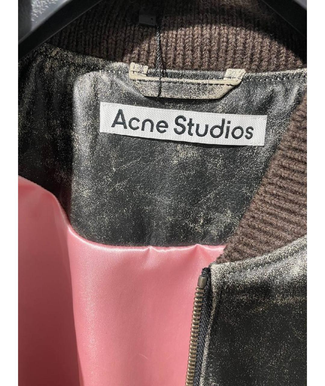 ACNE STUDIOS Серая кожаная куртка, фото 5