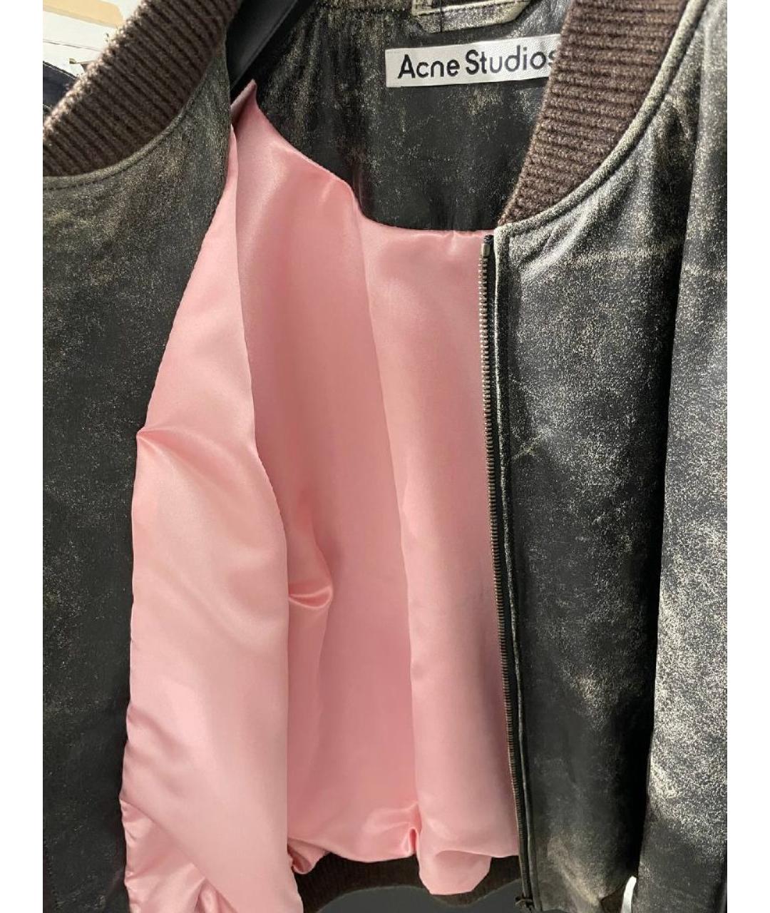 ACNE STUDIOS Серая кожаная куртка, фото 6