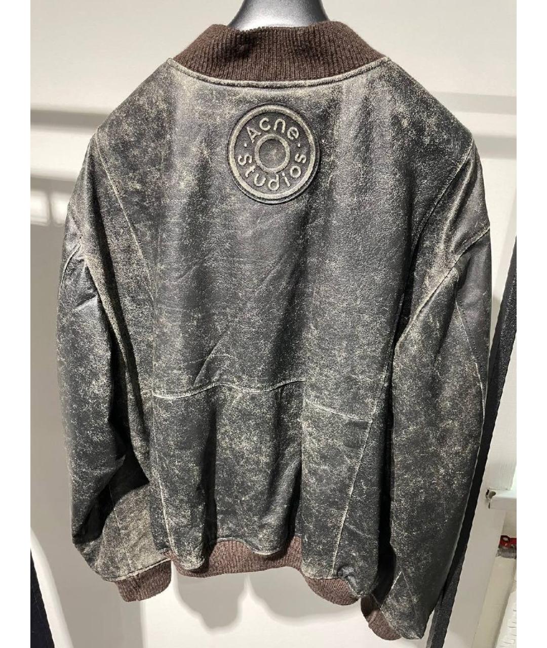 ACNE STUDIOS Серая кожаная куртка, фото 2