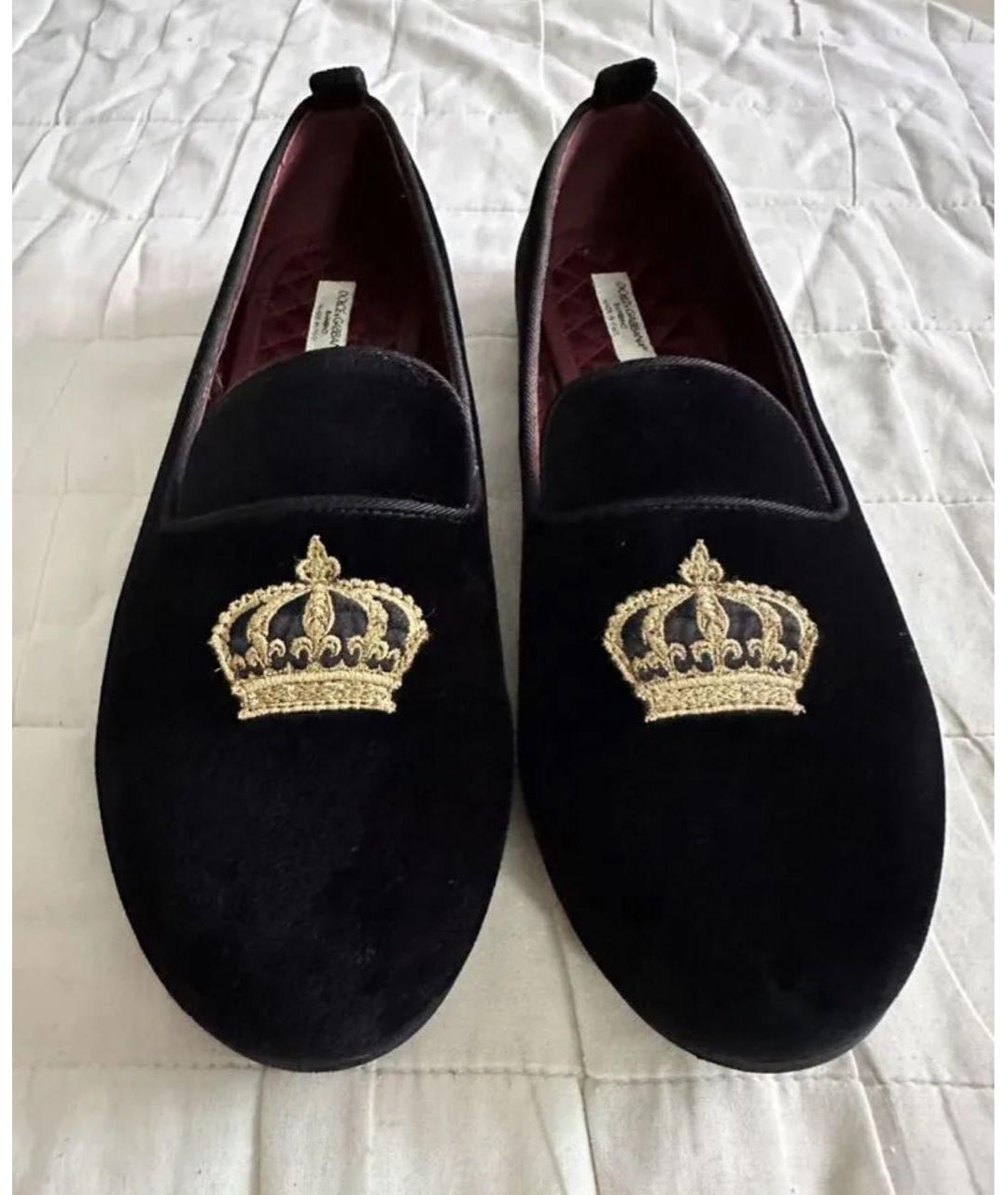 DOLCE&GABBANA Черные замшевые лоферы, фото 2