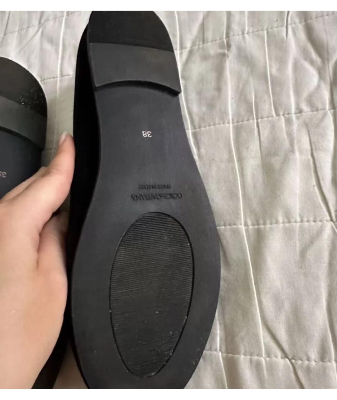 DOLCE&GABBANA Черные замшевые лоферы, фото 5