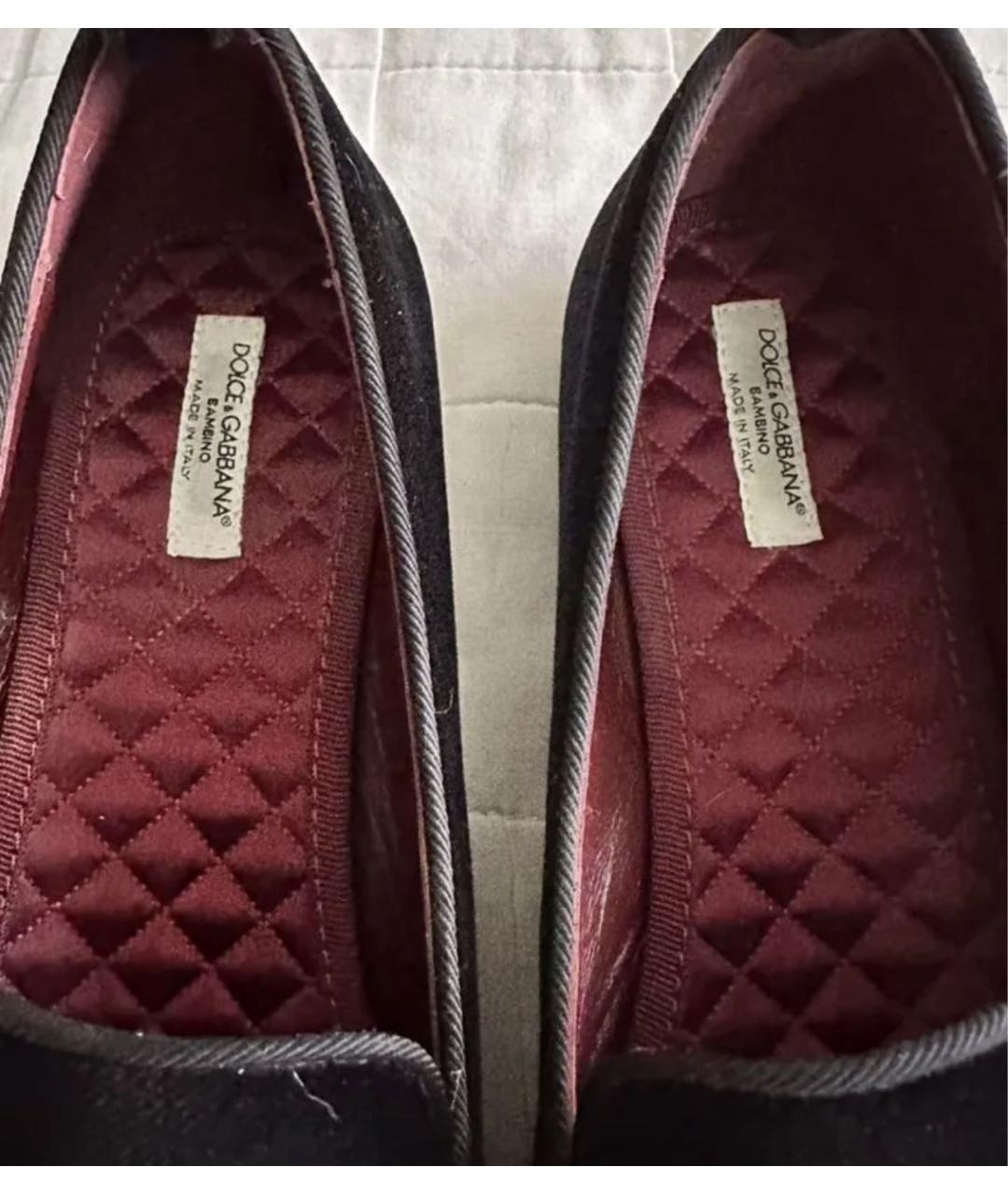 DOLCE&GABBANA Черные замшевые лоферы, фото 3