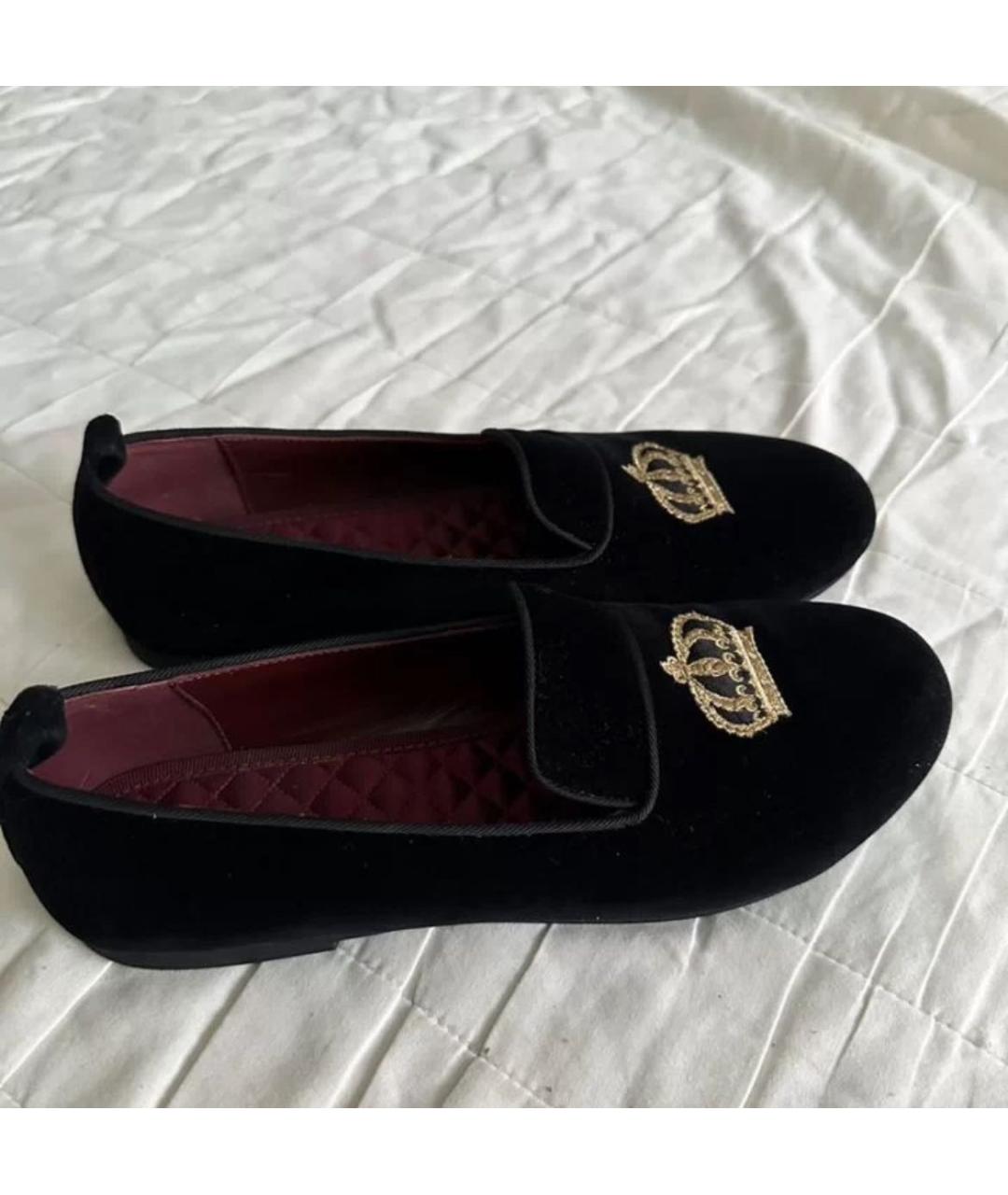 DOLCE&GABBANA Черные замшевые лоферы, фото 4