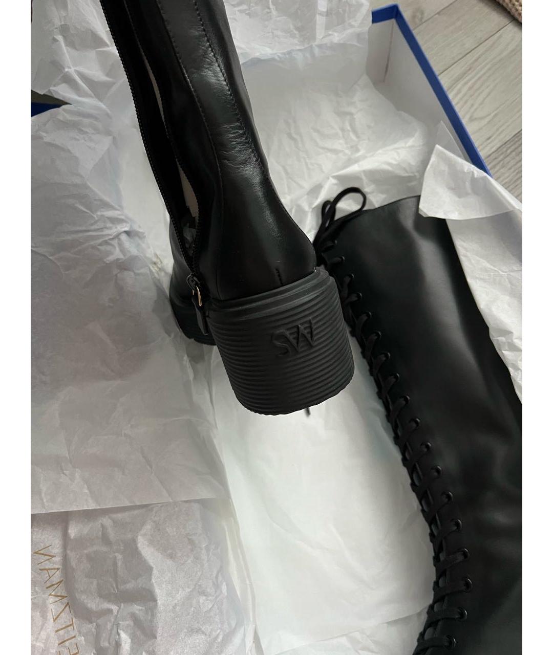 STUART WEITZMAN Черные кожаные сапоги, фото 3