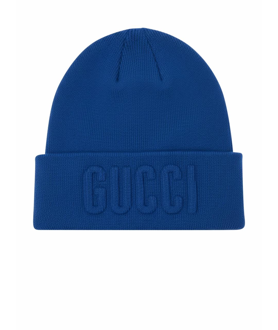 GUCCI Синяя шерстяная шапка, фото 1