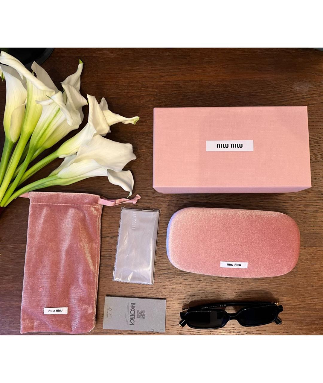 MIU MIU Черные пластиковые солнцезащитные очки, фото 2