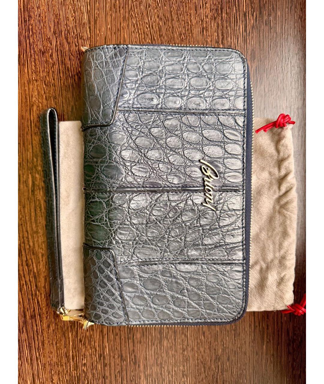 BRIONI Серый кошелек из экзотической кожи, фото 7