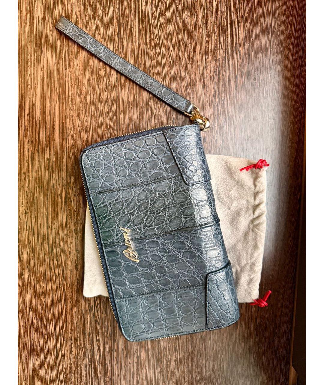 BRIONI Серый кошелек из экзотической кожи, фото 4