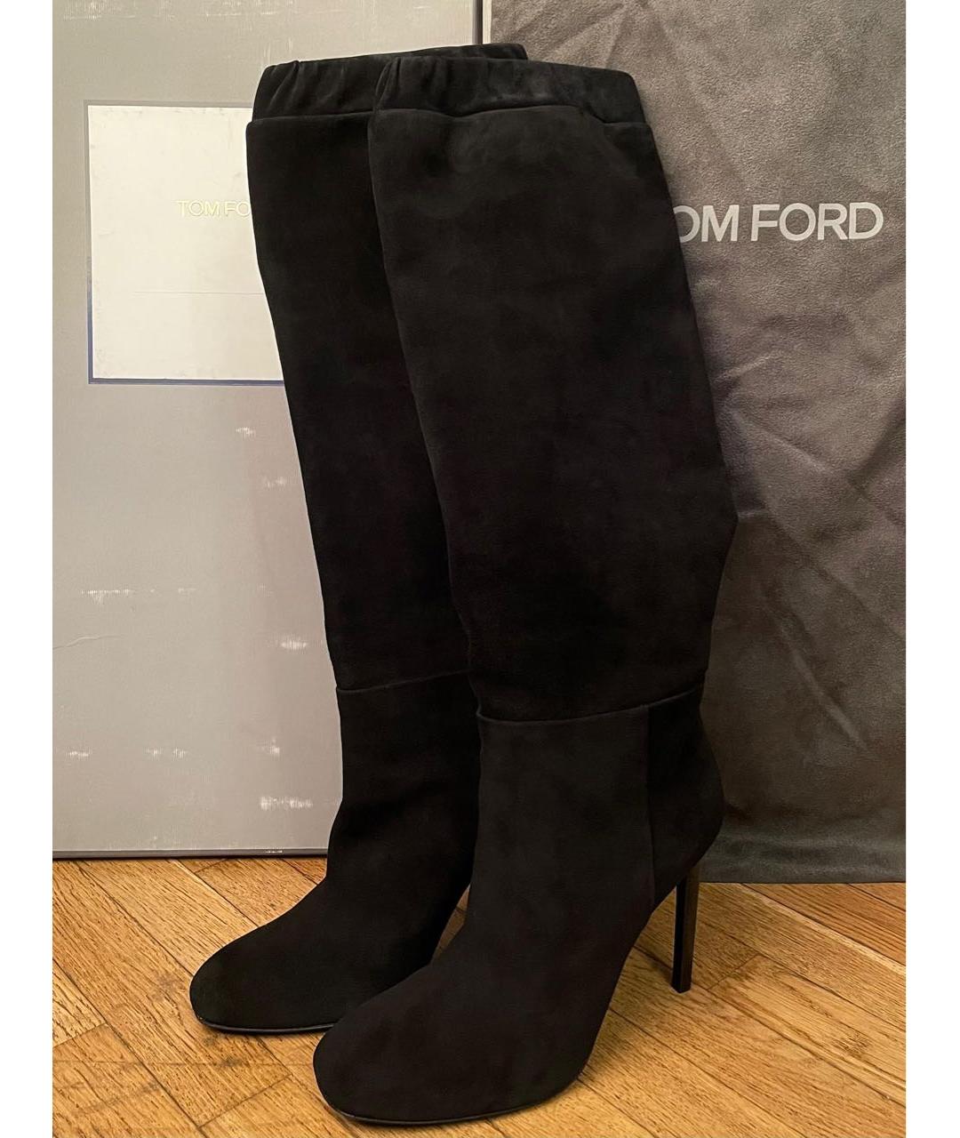 TOM FORD Черные замшевые сапоги, фото 9