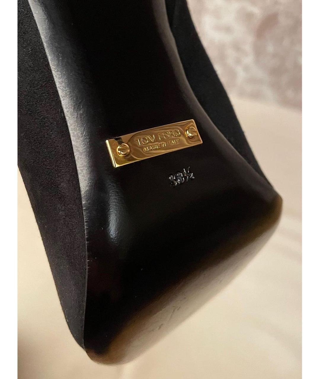 TOM FORD Черные замшевые сапоги, фото 8