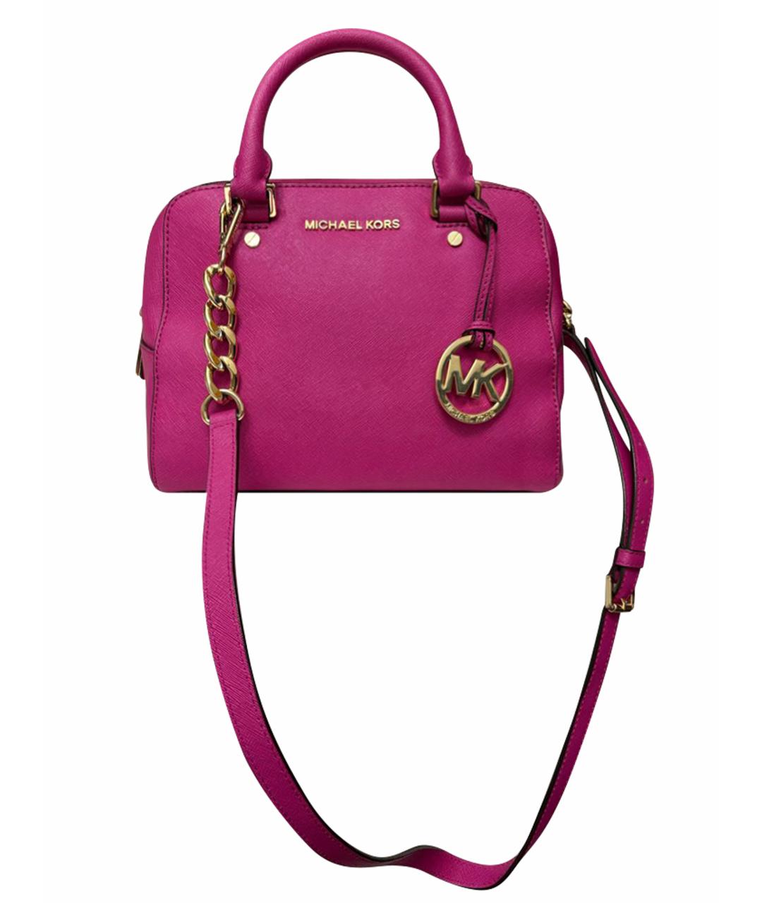 MICHAEL KORS Розовая кожаная сумка с короткими ручками, фото 1