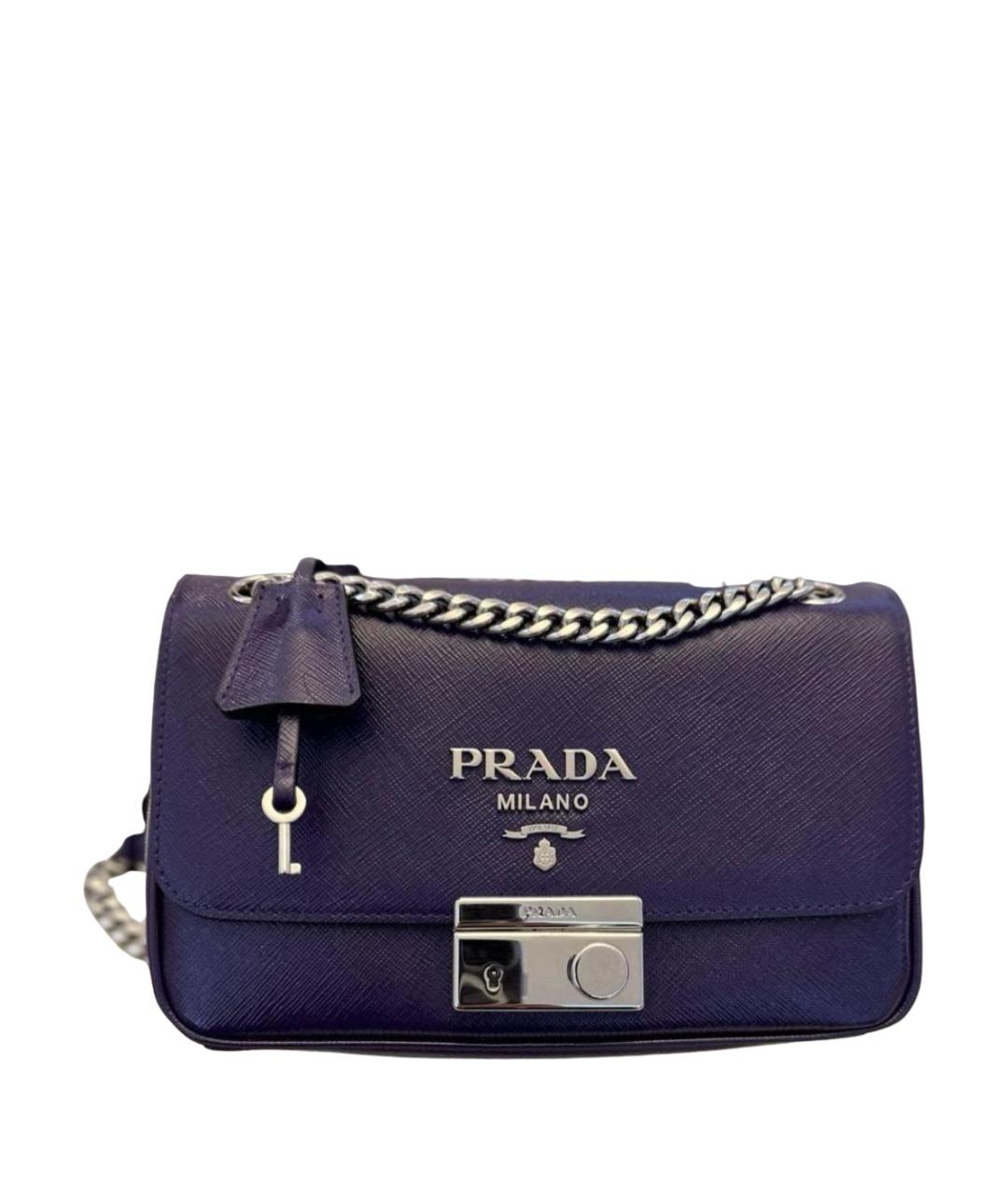 PRADA Фиолетовая кожаная сумка через плечо, фото 1