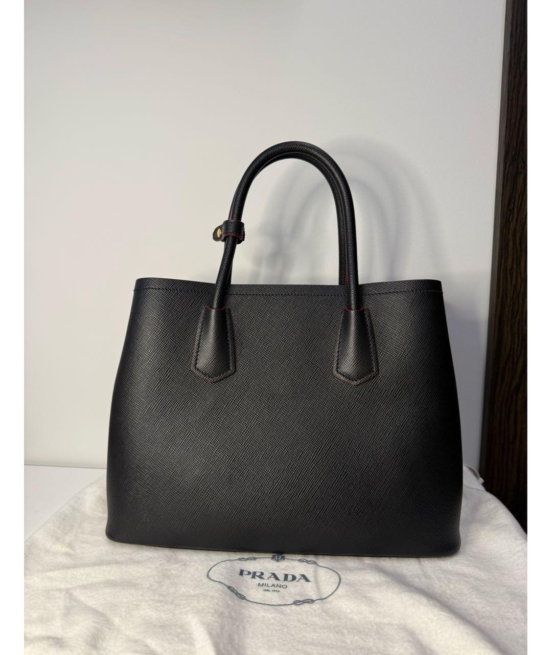 PRADA Черная кожаная сумка тоут, фото 3