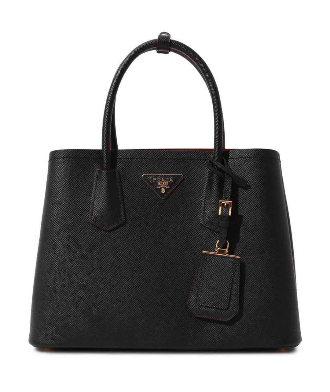 PRADA Черная кожаная сумка тоут, фото 1