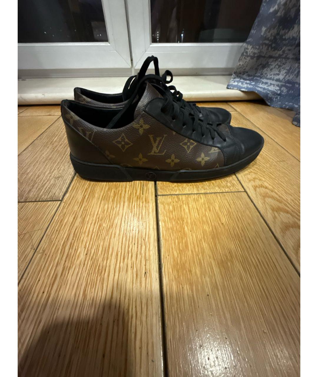 LOUIS VUITTON Коричневые кожаные низкие кроссовки / кеды, фото 5