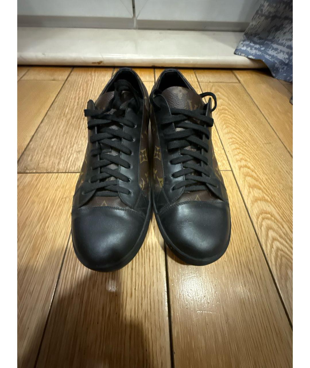 LOUIS VUITTON Коричневые кожаные низкие кроссовки / кеды, фото 2