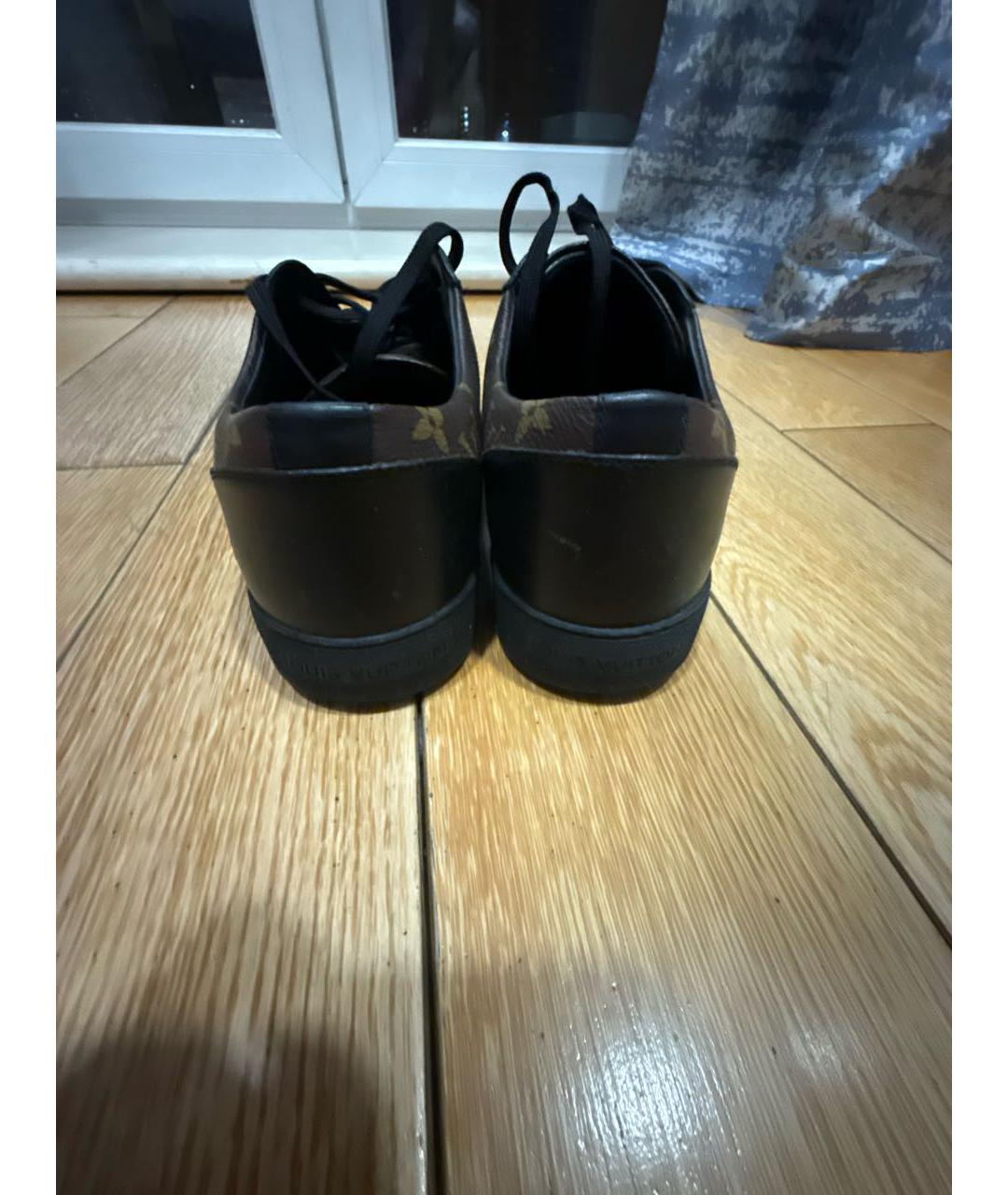 LOUIS VUITTON Коричневые кожаные низкие кроссовки / кеды, фото 4