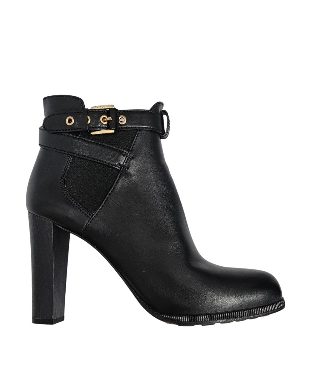 HUGO BOSS Черные кожаные ботильоны, фото 1