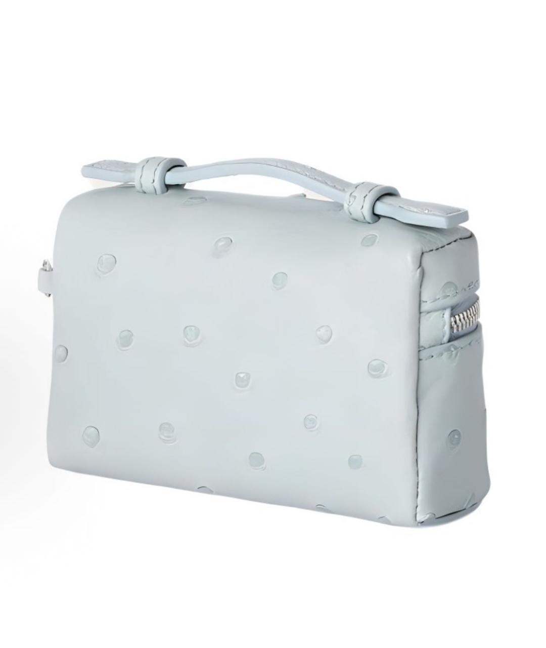 LORO PIANA Голубая сумка с короткими ручками из экзотической кожи, фото 2