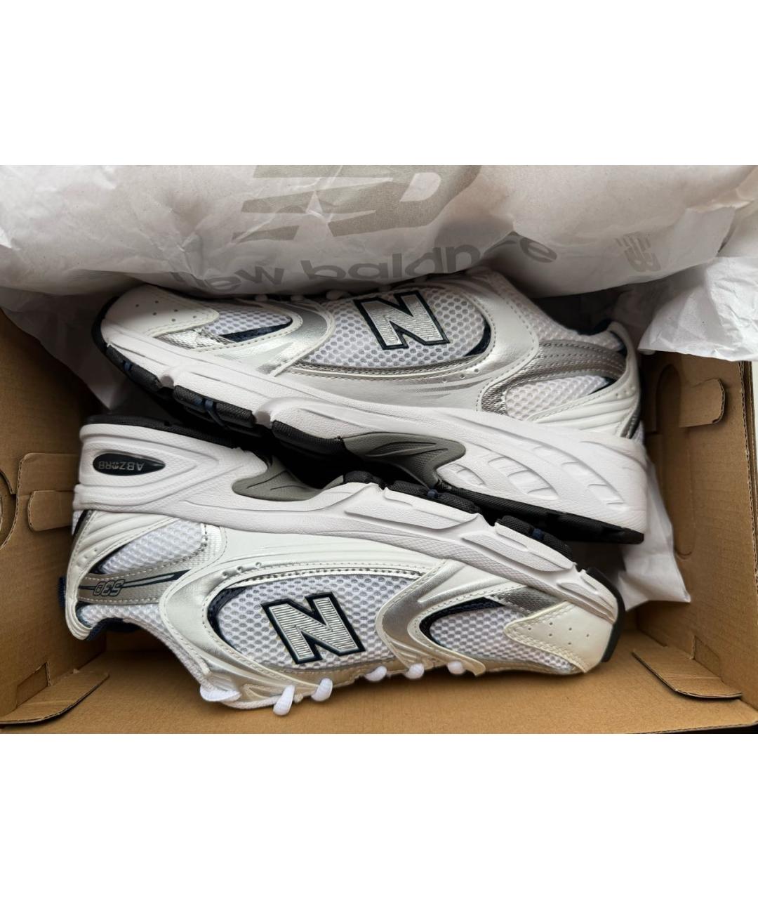 NEW BALANCE Белые текстильные кроссовки, фото 5