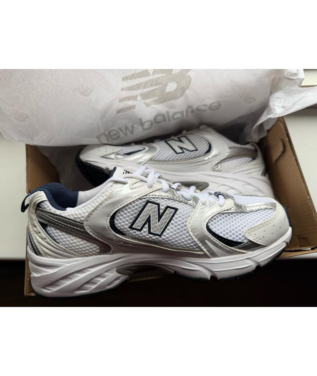 NEW BALANCE Белые текстильные кроссовки, фото 2