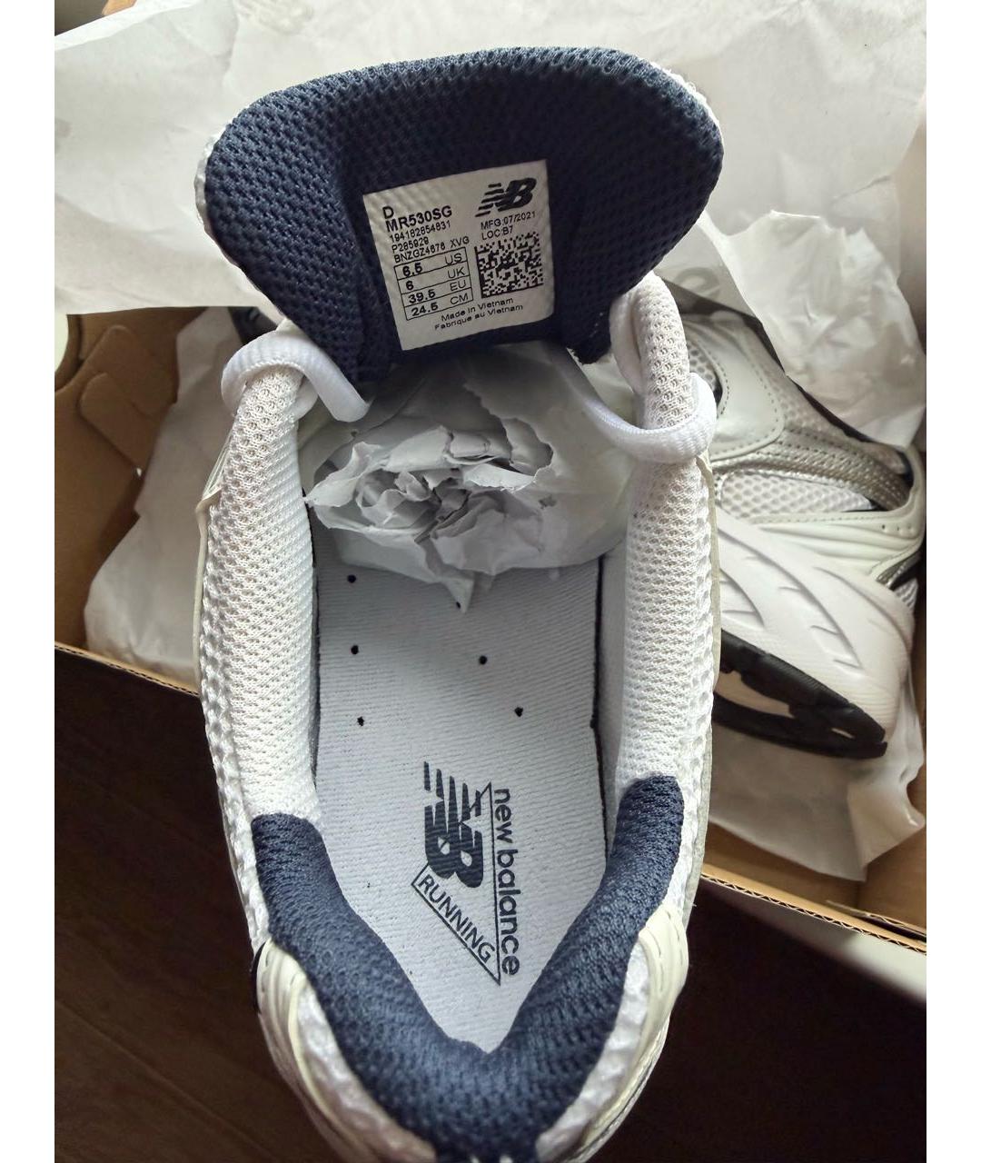 NEW BALANCE Белые текстильные кроссовки, фото 4