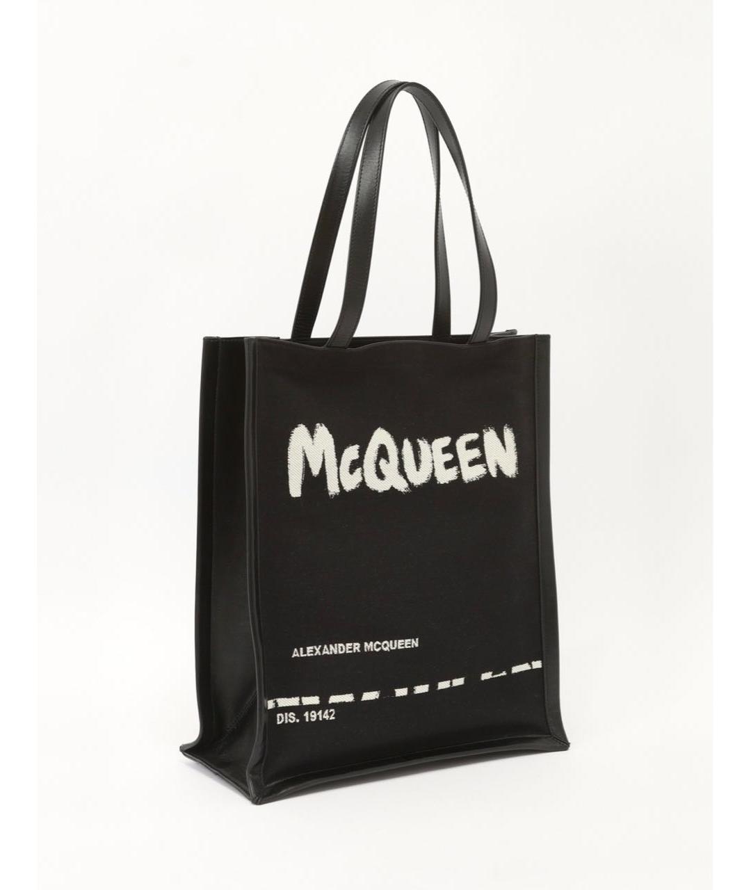 ALEXANDER MCQUEEN Черная тканевая сумка тоут, фото 2