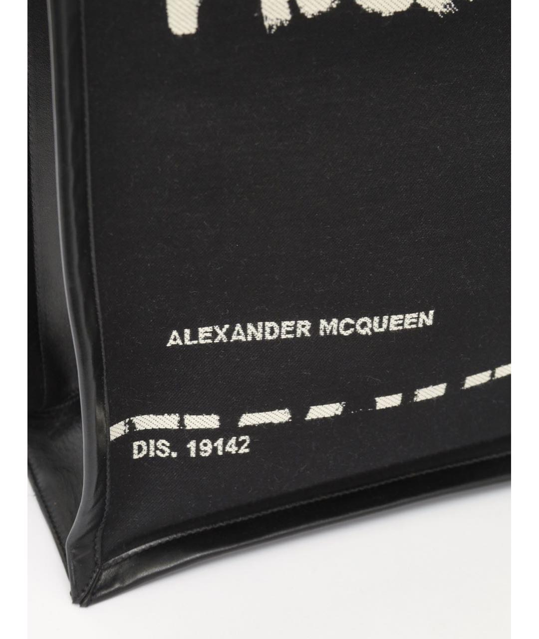 ALEXANDER MCQUEEN Черная тканевая сумка тоут, фото 5