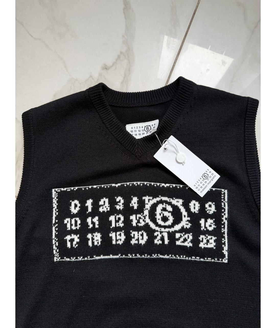 MM6 MAISON MARGIELA Черная шерстяная жилетка, фото 2