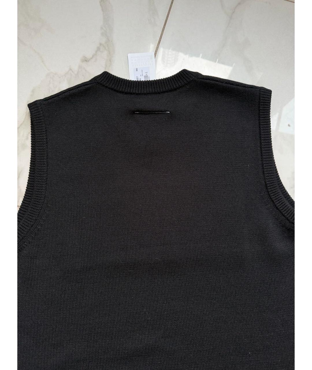 MM6 MAISON MARGIELA Черная шерстяная жилетка, фото 3