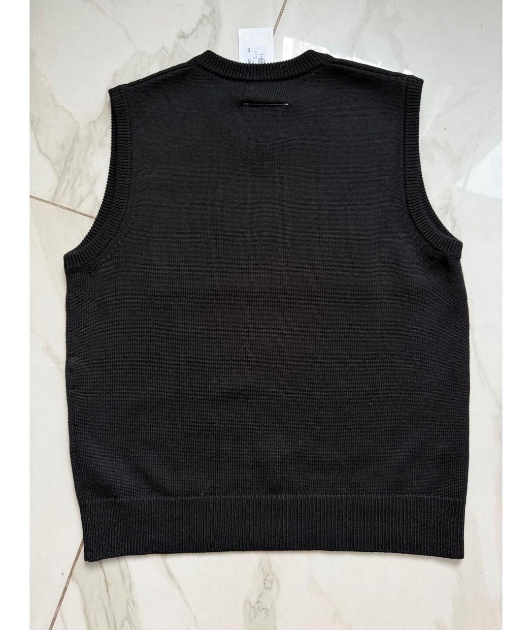 MM6 MAISON MARGIELA Черная шерстяная жилетка, фото 4