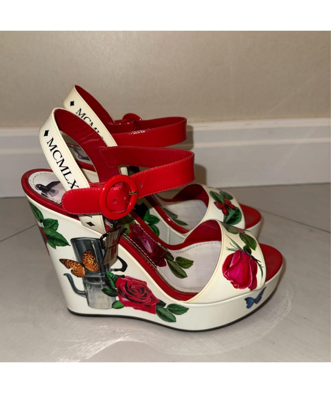 DOLCE&GABBANA Мульти кожаные босоножки, фото 8