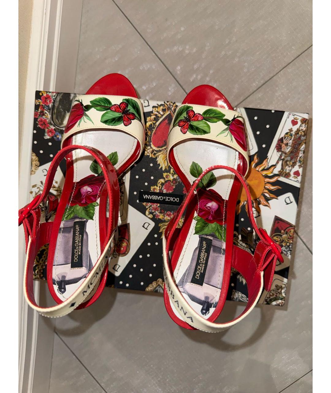 DOLCE&GABBANA Мульти кожаные босоножки, фото 3