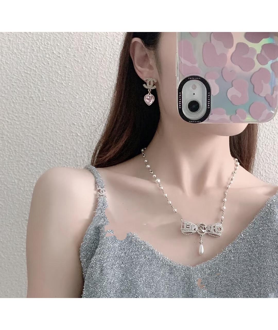 CHANEL Розовые металлические серьги, фото 8