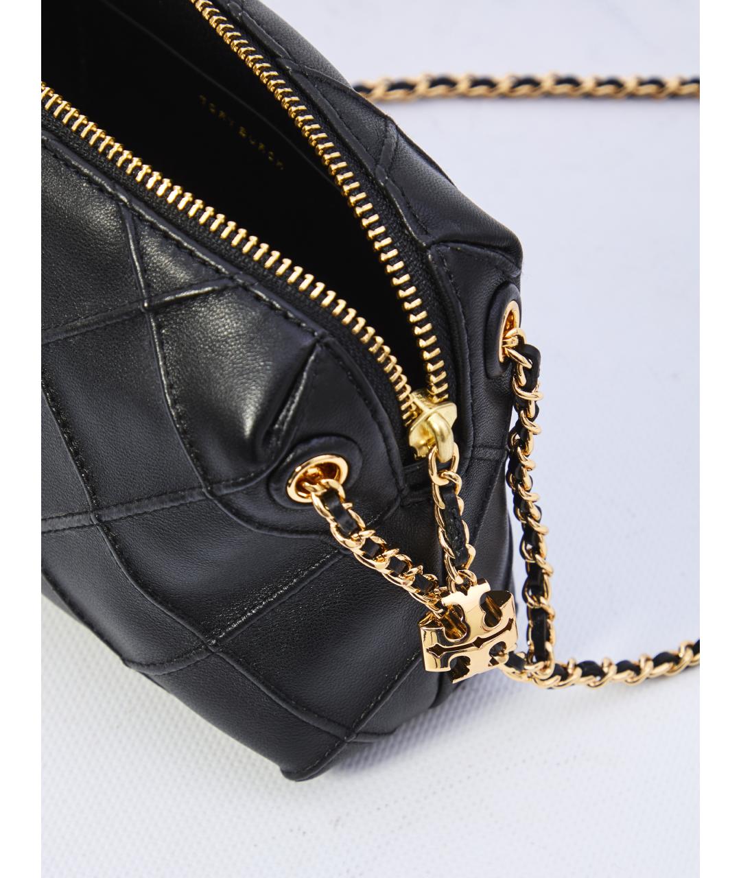 TORY BURCH Черная кожаная сумка через плечо, фото 4