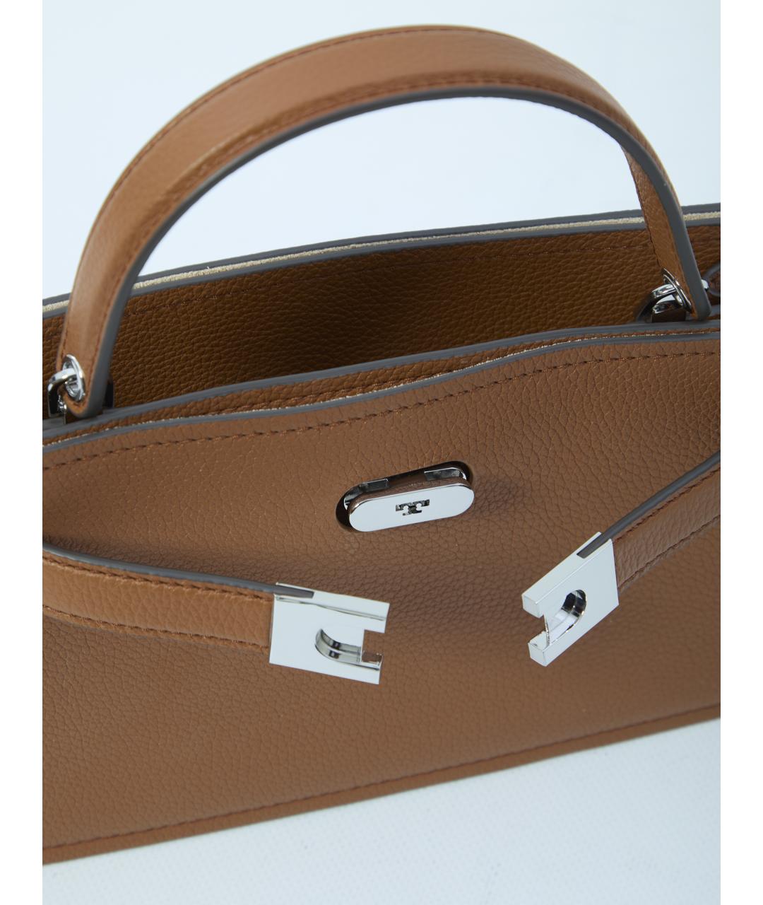 TORY BURCH Коричневая кожаная сумка через плечо, фото 4