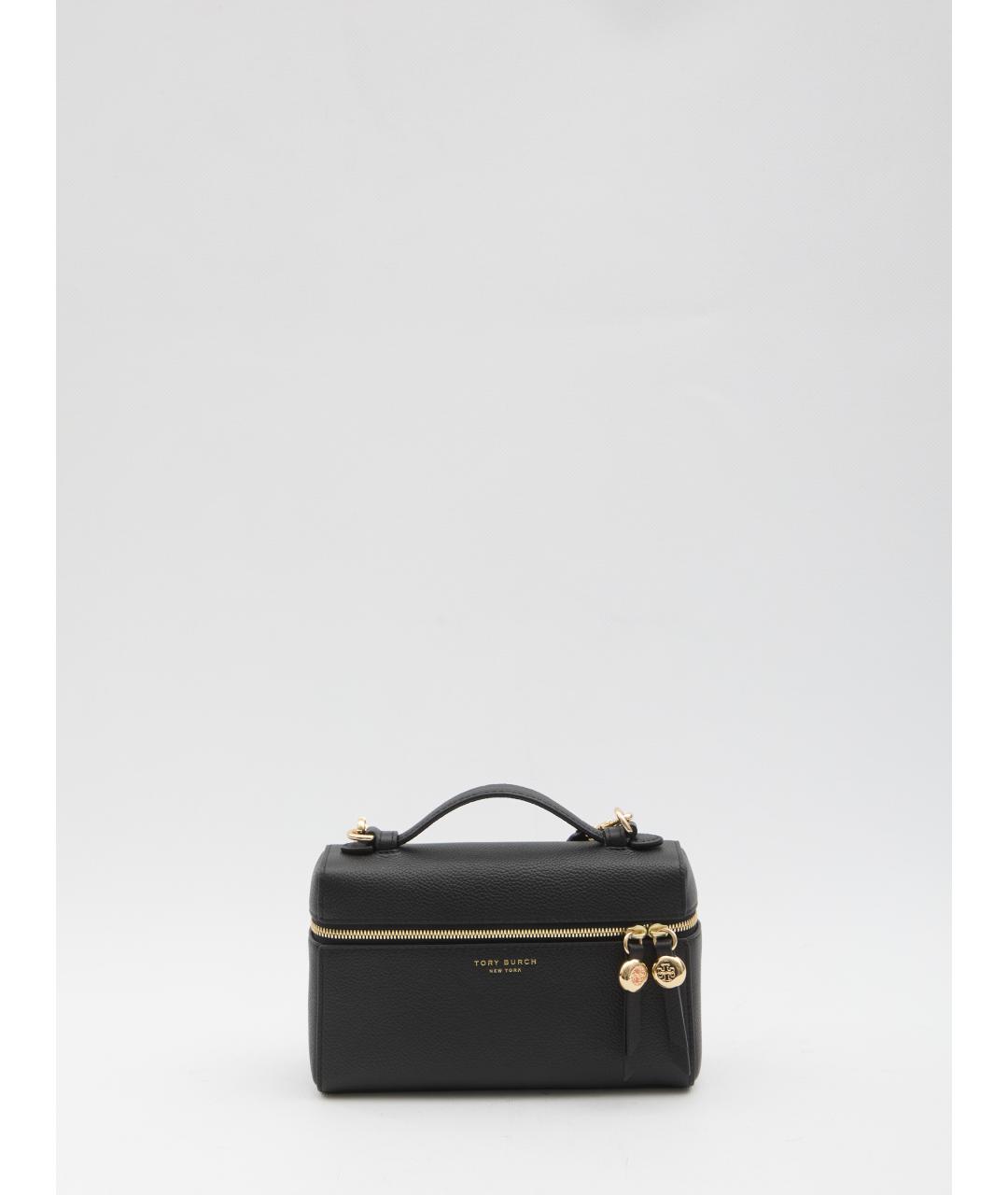 TORY BURCH Черная кожаная сумка с короткими ручками, фото 5