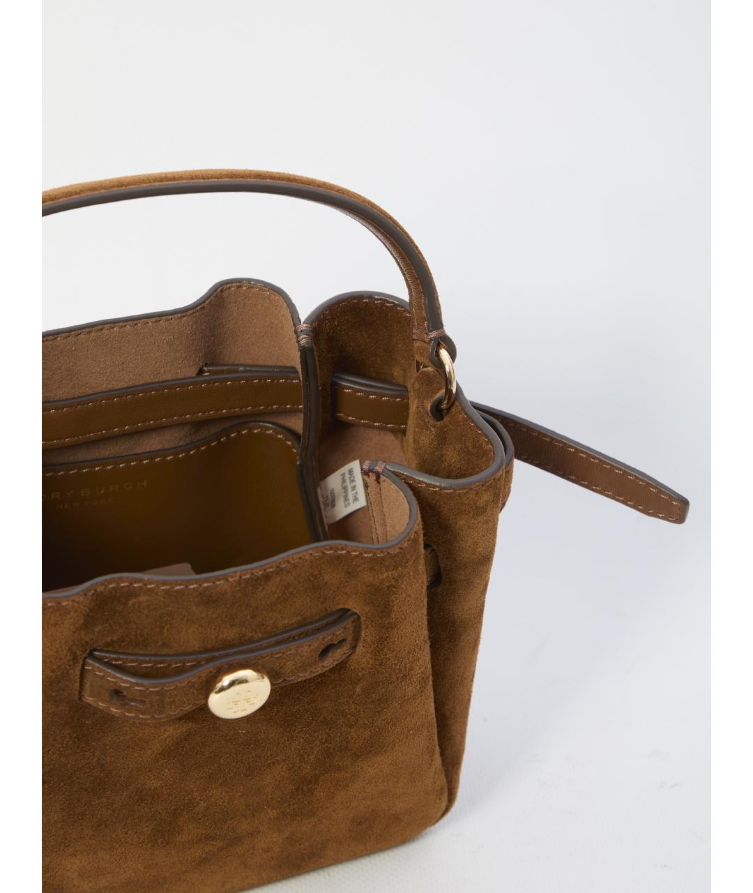 TORY BURCH Бежевая кожаная сумка с короткими ручками, фото 4