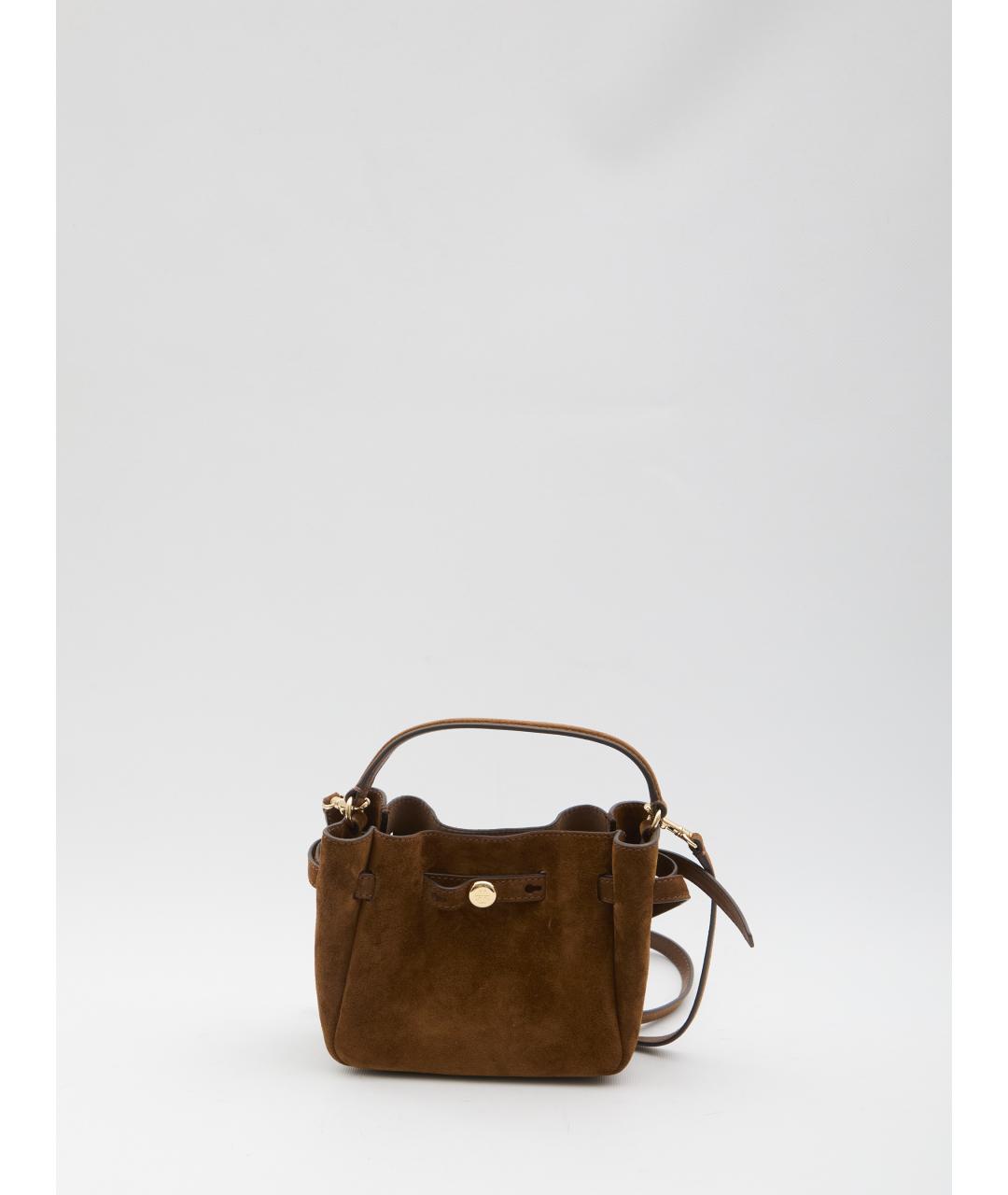 TORY BURCH Бежевая кожаная сумка с короткими ручками, фото 5