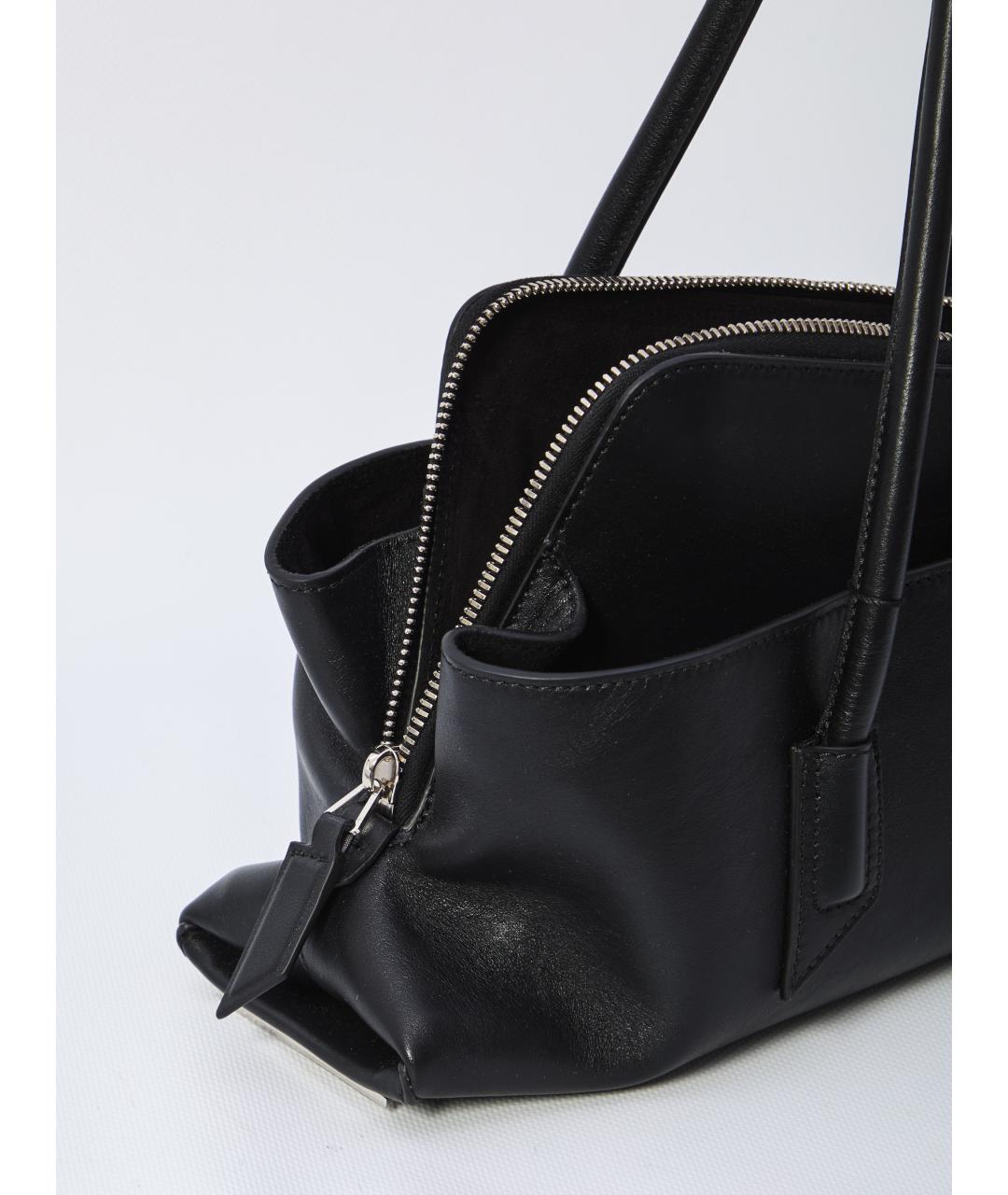 THE ATTICO Черная кожаная сумка тоут, фото 4