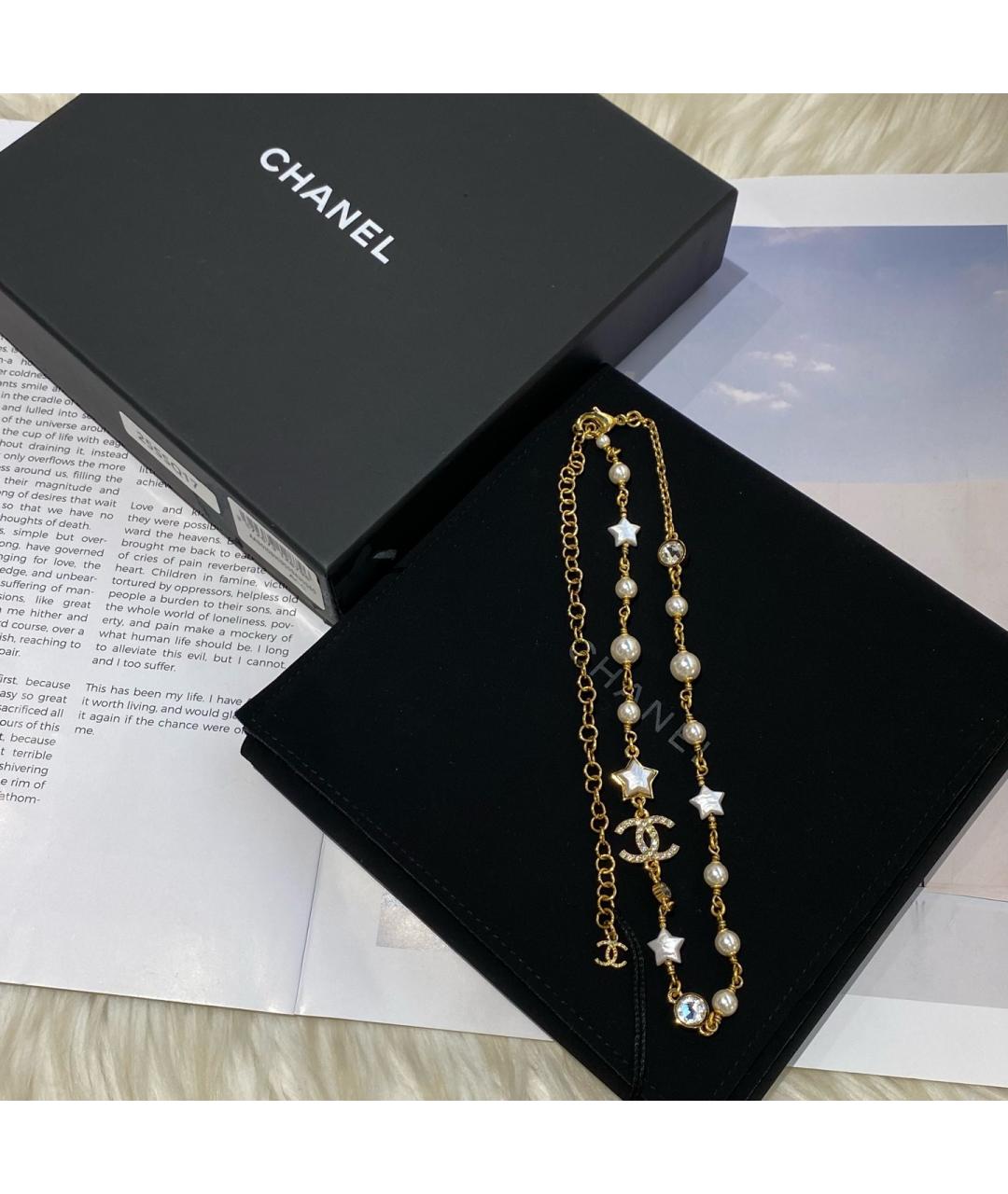 CHANEL Золотое металлическое колье, фото 10