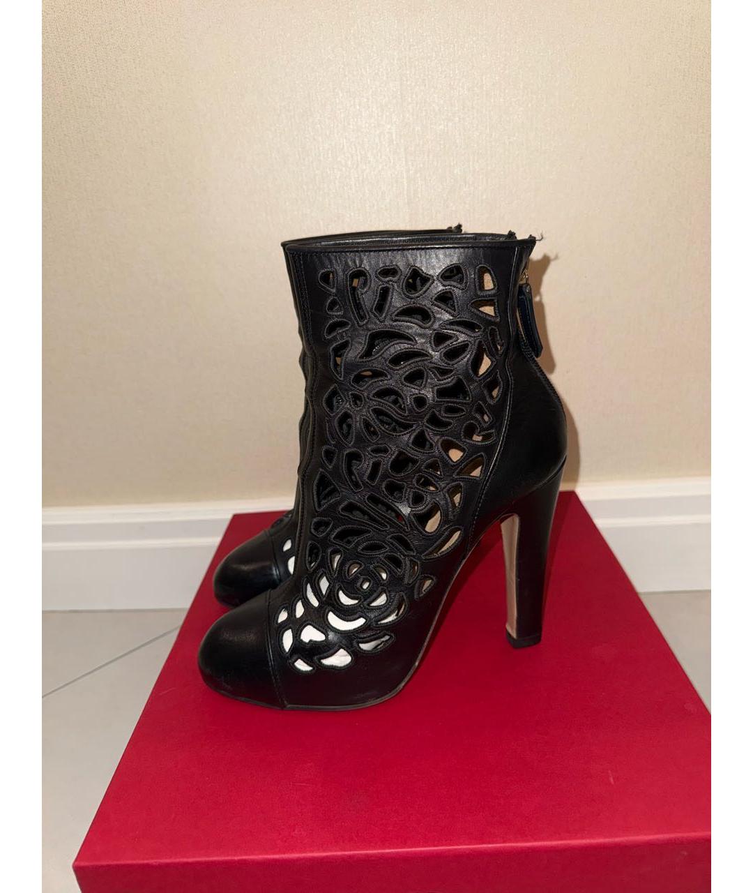 VALENTINO Черные кожаные ботильоны, фото 7