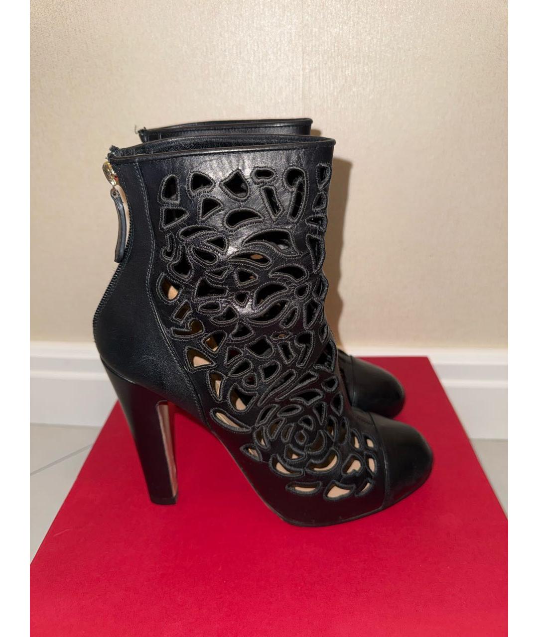 VALENTINO Черные кожаные ботильоны, фото 9