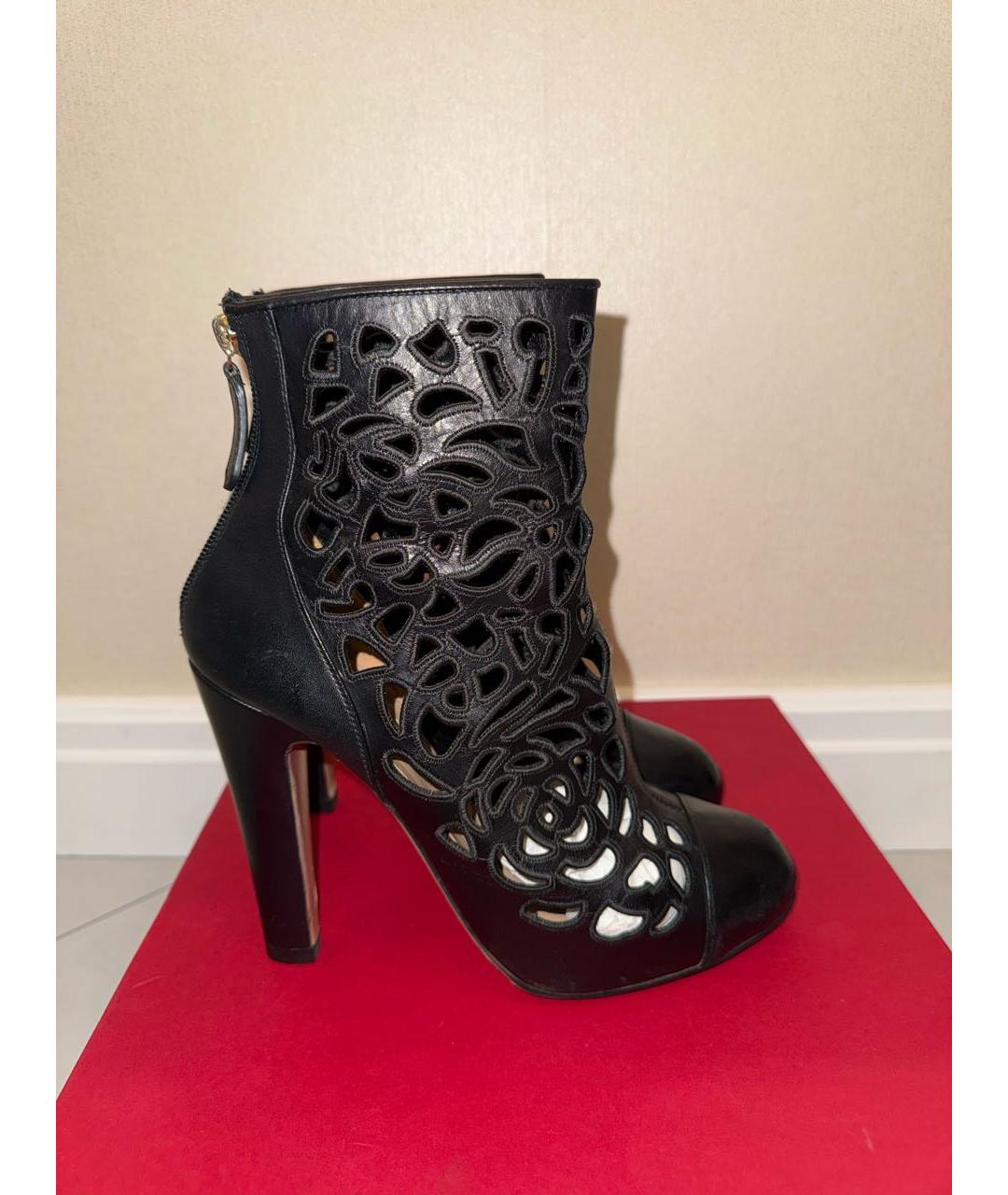 VALENTINO Черные кожаные ботильоны, фото 8