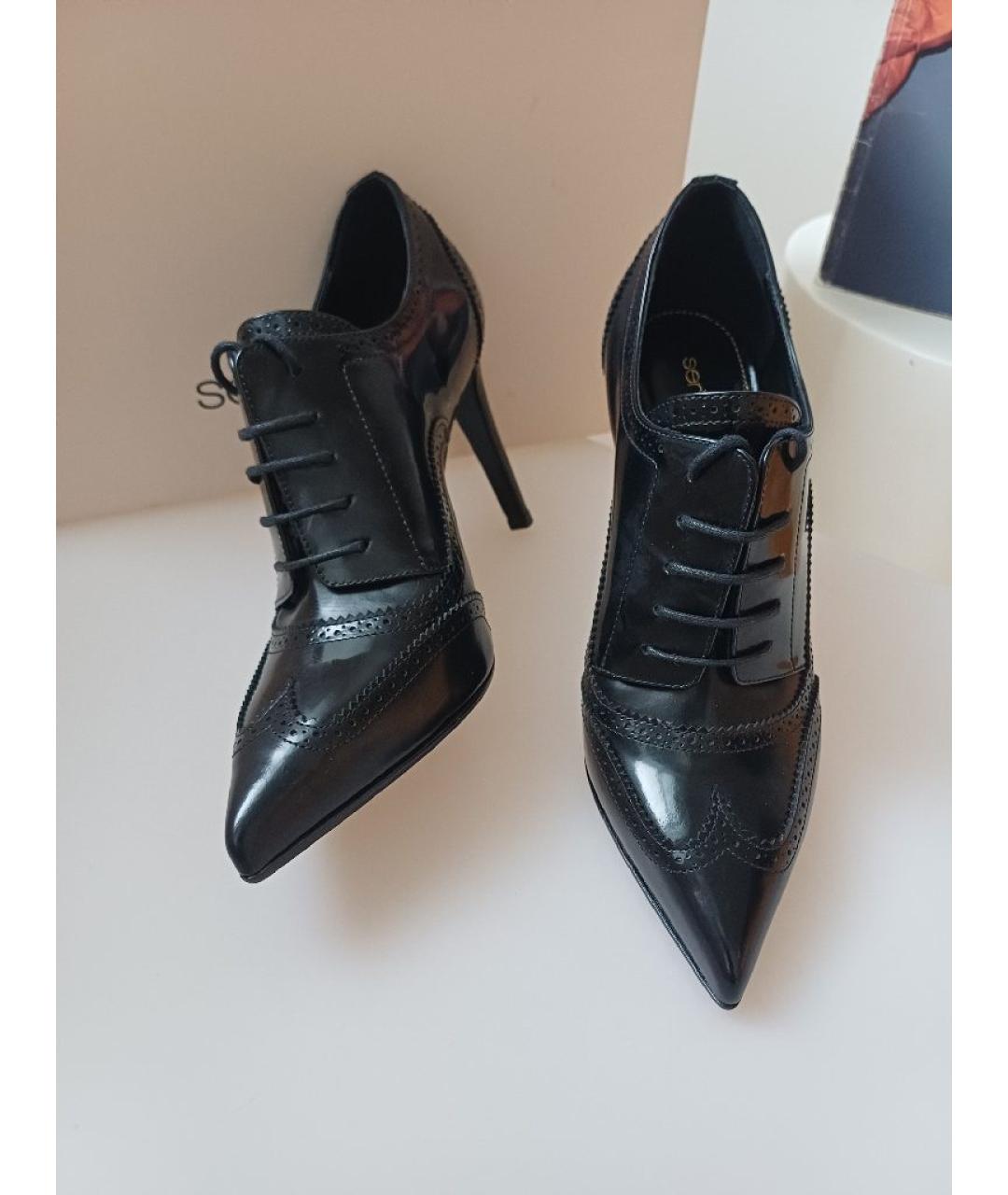 SERGIO ROSSI Черные кожаные ботильоны, фото 5