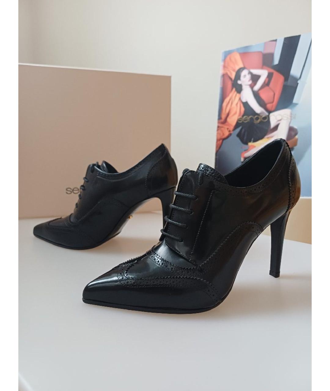 SERGIO ROSSI Черные кожаные ботильоны, фото 3