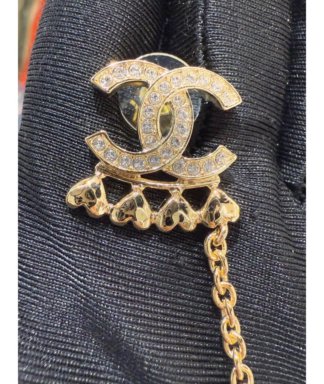 CHANEL Золотые металлические серьги, фото 4